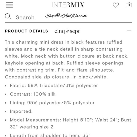 Cinq a Sept NWT ruffle sleeve tie neck mini dress *Shop@iAmWarrior - Picture 14 of 15